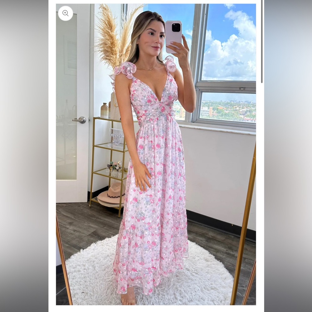 Ania boutique love garden maxi dress. LoveShackFancy vibes. From Miami boutique